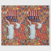 PAPIER CADEAU MOTIFS FLORAUX UNICORNES ET ANCIENS (Plat)