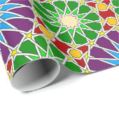 Papier Cadeau Motifs géométriques islamiques (Coin rond)