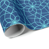 Papier Cadeau Motifs géométriques islamiques de la marine (Coin rond)