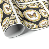 Papier Cadeau Motifs monarques papillons grand sac fourre-tout (Coin rond)