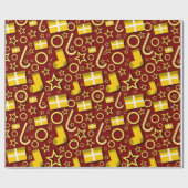 Papier Cadeau Motifs typiques du jour de Noël (Plat)