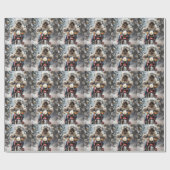 Papier Cadeau Moto à chiens Havanais Noël (Plat)