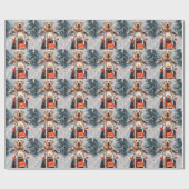 Papier Cadeau Moto à chiens Labrador Noël (Plat)