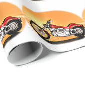 Papier Cadeau Moto au coucher du soleil (Coin rond)