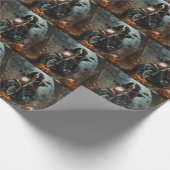 Papier Cadeau Moto bernois d'équitation Halloween effrayant (Coin)