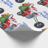 Papier Cadeau moto de Noël père Noël (Coin)
