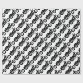 Papier Cadeau moto de silhouette (Plat)