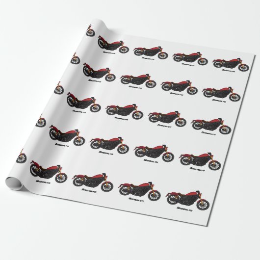 Papier Cadeau moto de style croiseur cool (Déroulé)