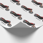Papier Cadeau moto de style croiseur cool (Coin)