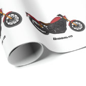 Papier Cadeau moto de style croiseur cool (Coin rond)