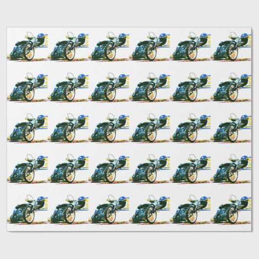 Papier Cadeau Moto impressionnante rapide de speed-way (Plat)