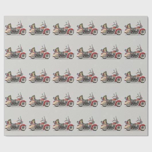 Papier Cadeau Moto mignonne (Plat)