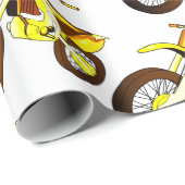 Papier Cadeau Moto-moto Jaune 🚲 MX 🏍 (Coin rond)