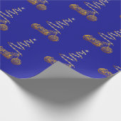 Papier Cadeau Moto Noël avec vélo or et arbre (Coin)