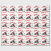 Papier Cadeau Moto Père Noël (Plat)