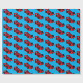 Papier Cadeau Moto Racing Fun Red Sports Cars Racetrack Fan (Plat)