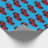 Papier Cadeau Moto Racing Fun Red Sports Cars Racetrack Fan (Coin)