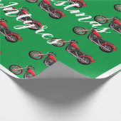 Papier Cadeau Moto rouge pour Noël vert (Coin)