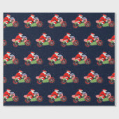 Papier Cadeau Motocross Racing Noël (Plat)