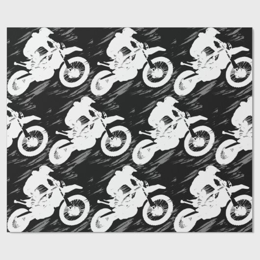 Papier Cadeau Motocross Sport Concurrentiel Motorcycle Course (Plat)