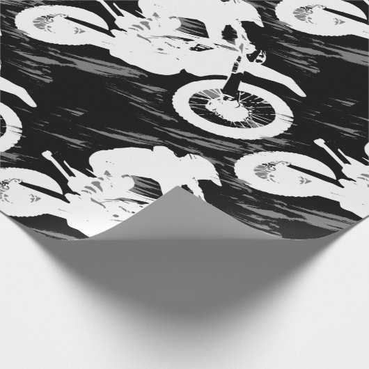 Papier Cadeau Motocross Sport Concurrentiel Motorcycle Course (Coin)
