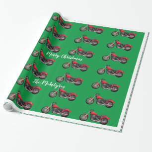 Papier Cadeau Motocyclettes rouges sur papier d'enveloppement de