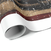 Papier Cadeau Motorcycle USA Drapeau Retro Biker (Coin rond)