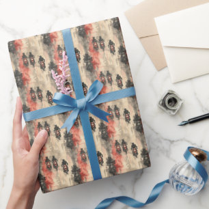 Papier Cadeau Motos aquarelle, motards, course, motocycli