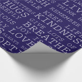 Papier Cadeau Mots blancs violets d'inspiration Anniversaire (Coin)