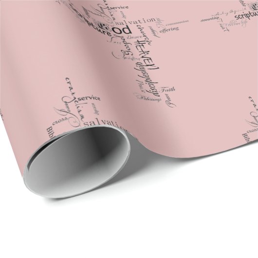 Papier Cadeau Mots chrétiens (Coin rond)