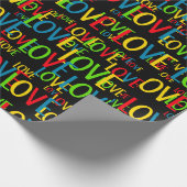 Papier Cadeau Mots Colorés D'amour (Coin)