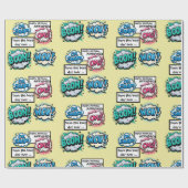 Papier Cadeau Mots d'action de bande dessinée Bulles de parole (Plat)