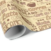 Papier Cadeau Mots de café (Coin rond)