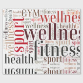 Papier Cadeau Mots de fitness (Plat)
