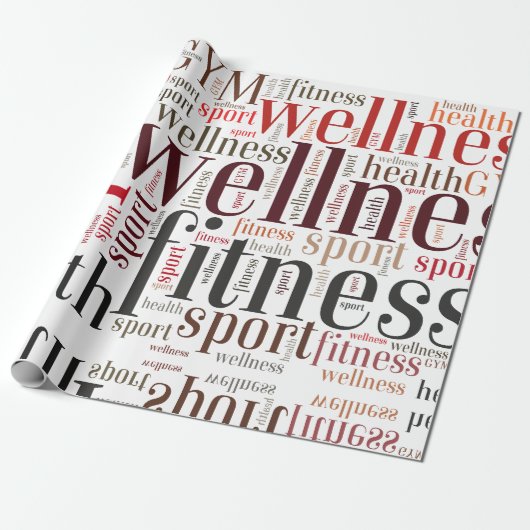 Papier Cadeau Mots de fitness (Déroulé)