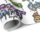 Papier Cadeau Mots de graffiti (Coin rond)
