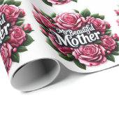 Papier Cadeau Mots de la fête des mères "Ma belle mère" (Coin rond)