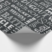 Papier Cadeau Mots et termes de tableau de jeu de baseball (Coin)