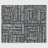 Papier Cadeau Mots et termes de tableau de jeu de baseball (Plat)