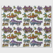 Papier Cadeau Mots Graffiti (Plat)