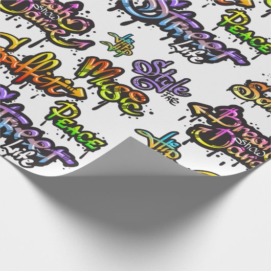 Papier Cadeau Mots Graffiti (Coin)