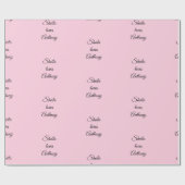 Papier Cadeau Mots noirs d'amour sur rose (Plat)