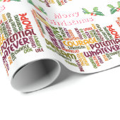 Papier Cadeau Mots positifs et motivationnels #1 pour Noël (Coin rond)