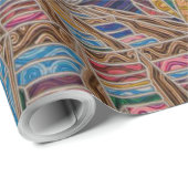 Papier Cadeau Mots réels dans la bibliothèque (Coin rond)