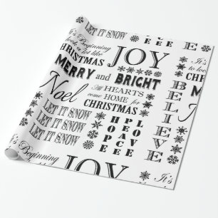 Papier Cadeau mots vintages modernes de vacances