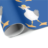 Papier Cadeau Mouette drôle avec frites dessin animé (Coin rond)