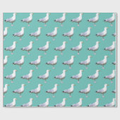 Papier Cadeau Mouette Oiseau Debout Oiseau de Rivage Nature Sarc (Plat)