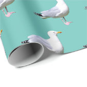 Papier Cadeau Mouette Oiseau Debout Oiseau de Rivage Nature Sarc (Coin rond)