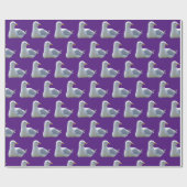 Papier Cadeau Mouette Posée En Violet (Plat)