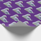 Papier Cadeau Mouette Posée En Violet (Coin)
